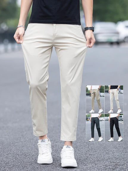 Herrkläder Vår Sommar Tunna Casualbyxor Herr Slim Mode Stretch