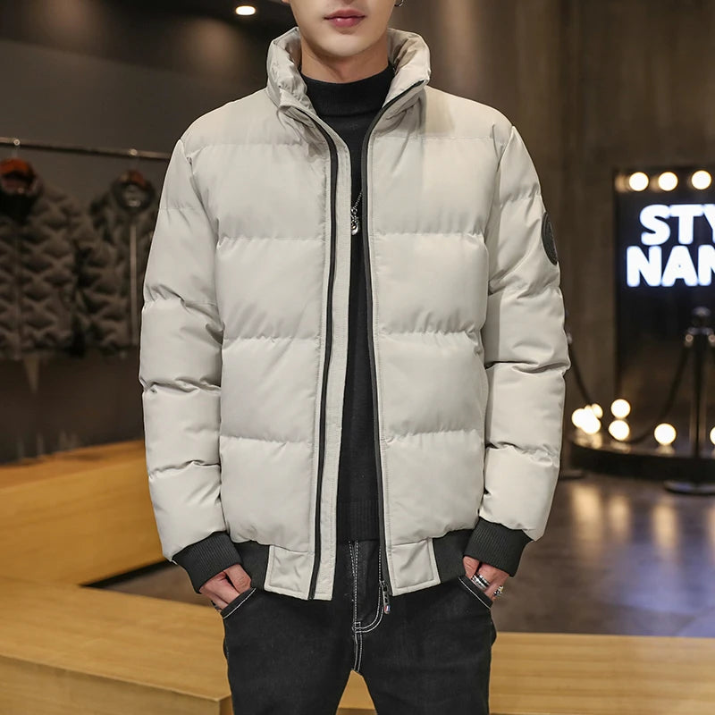 Puffer Jacket Men Warm Coats Thick Fashion Casual Winter Man Jackets C