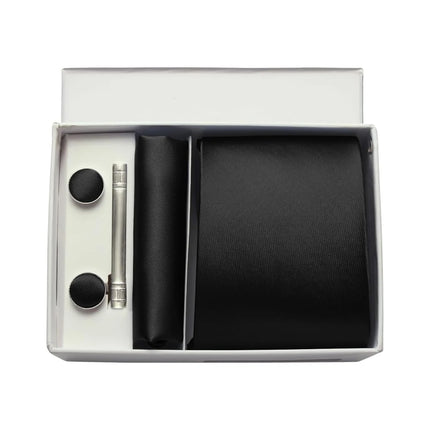 Men's Silk Tie Solid Red Blue Tie Cufflinks Gift box Formal Ties For M