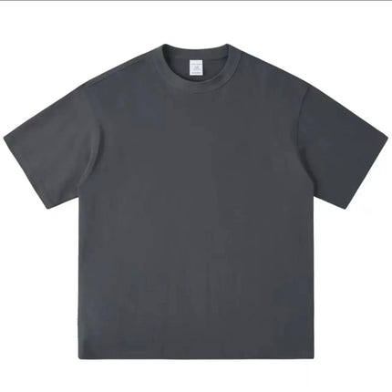 Black White GSM 500g Heavy-duty Pure Cotton T-shirt Thickened Threaded