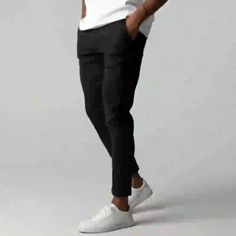 New Men's Casual Work Pants Business Cotton Trousers Spring Autumn Sol