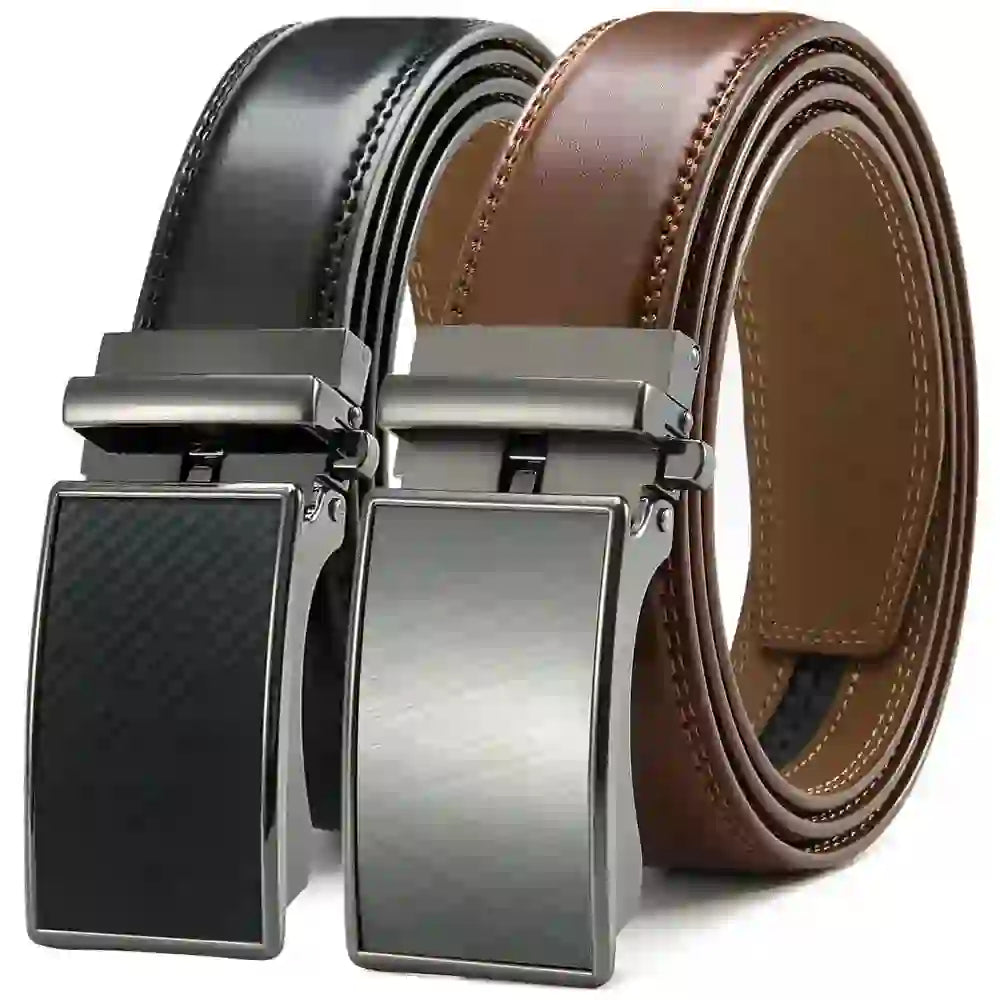 Men's Leather Belt Automatic Genuine Leather Belts Belt Male Leisure F
