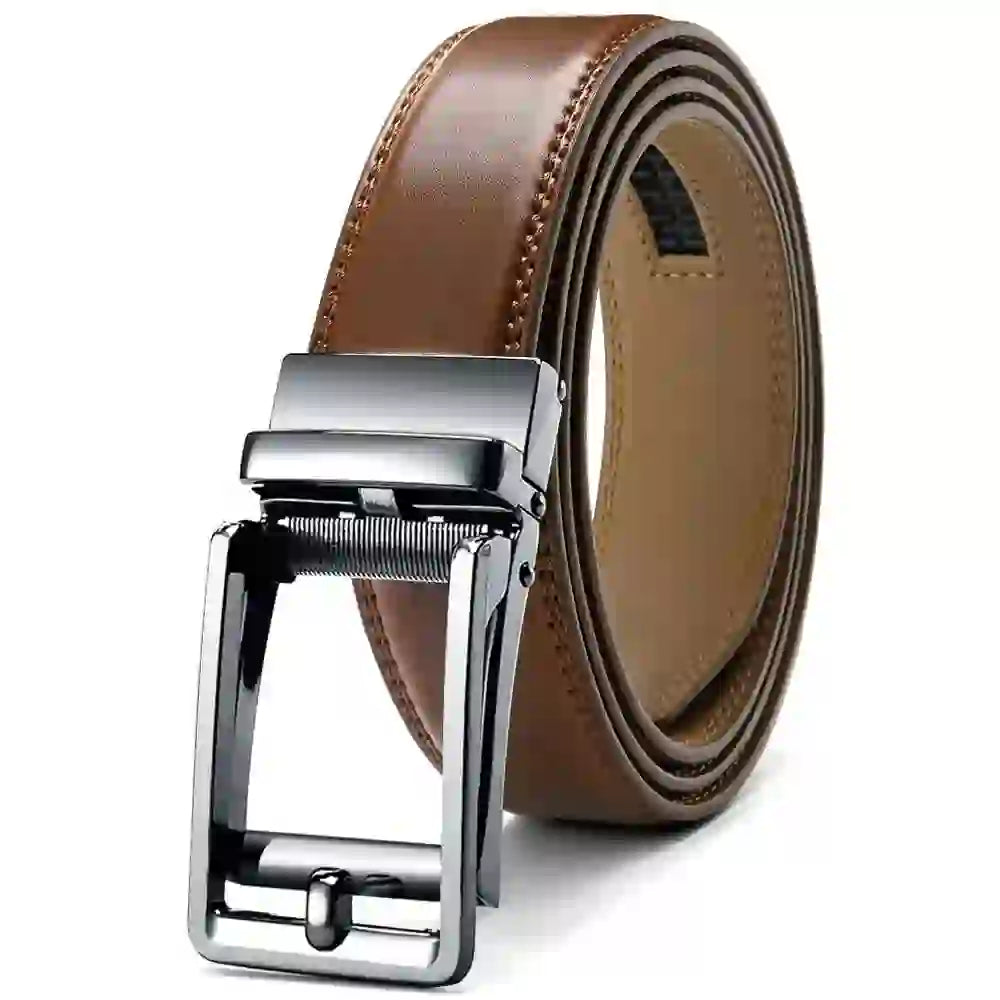 Men's Leather Belt Automatic Genuine Leather Belts Belt Male Leisure F