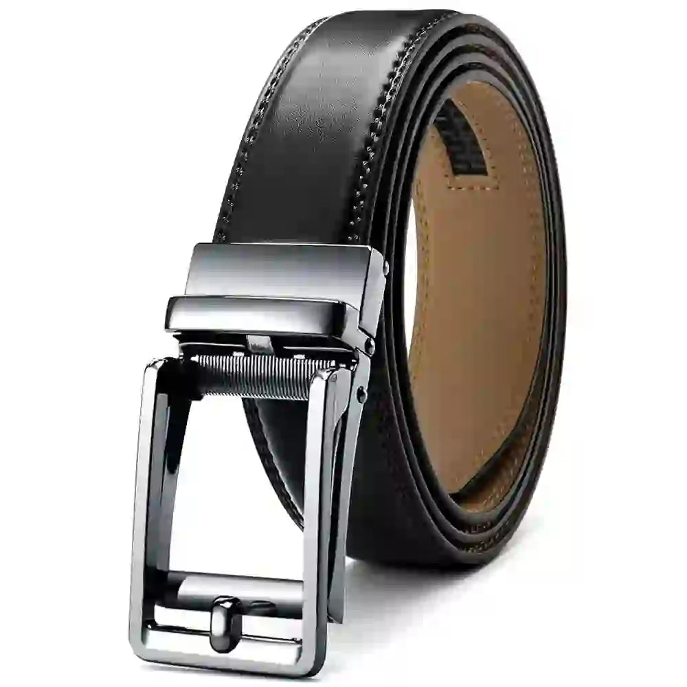 Men's Leather Belt Automatic Genuine Leather Belts Belt Male Leisure F