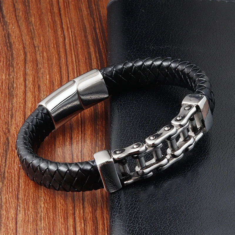 Men’s Leather Bracelet | Luxury Fashion Accessory | Stylish Gift Jewelry