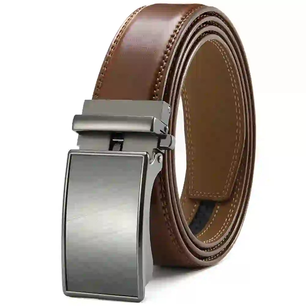 Men's Leather Belt Automatic Genuine Leather Belts Belt Male Leisure F