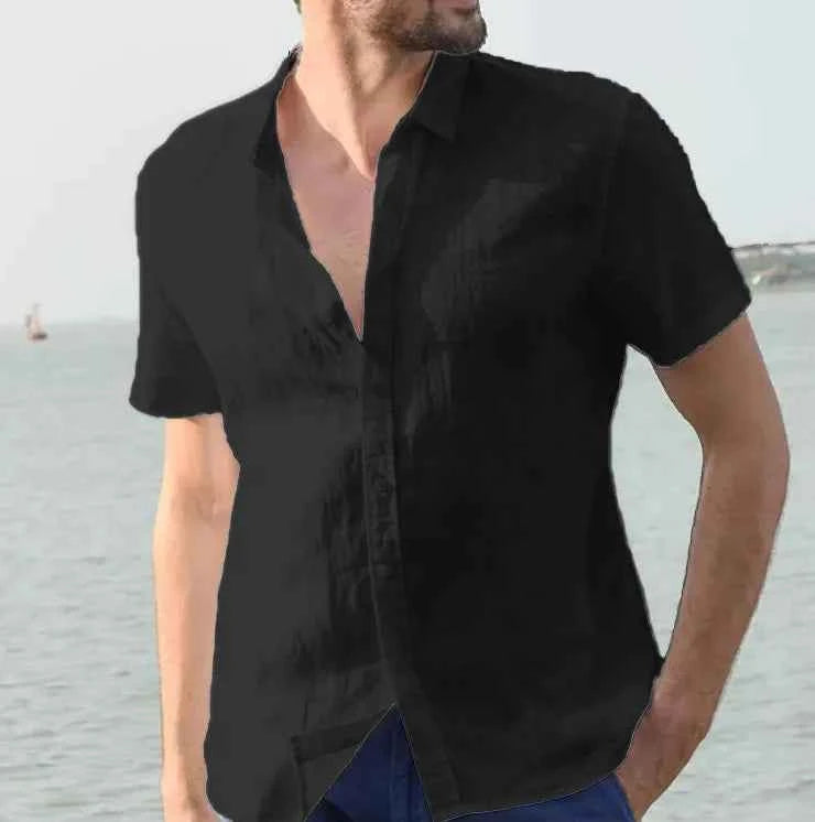 Mens Short Sleeve Button Up Shirt Top Casual White Summer Shirt Oversize Boys Tops Cotton Streetwear Xxxl Xxxxl Shirts for Men