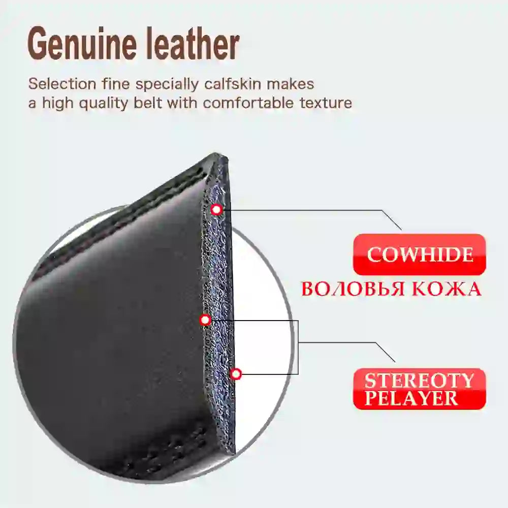 Men's Leather Belt Automatic Genuine Leather Belts Belt Male Leisure F