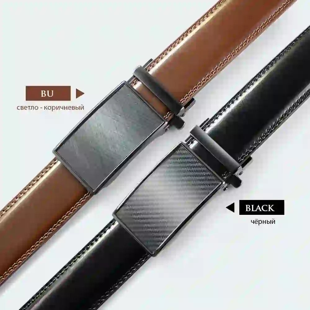 Men's Leather Belt Automatic Genuine Leather Belts Belt Male Leisure F