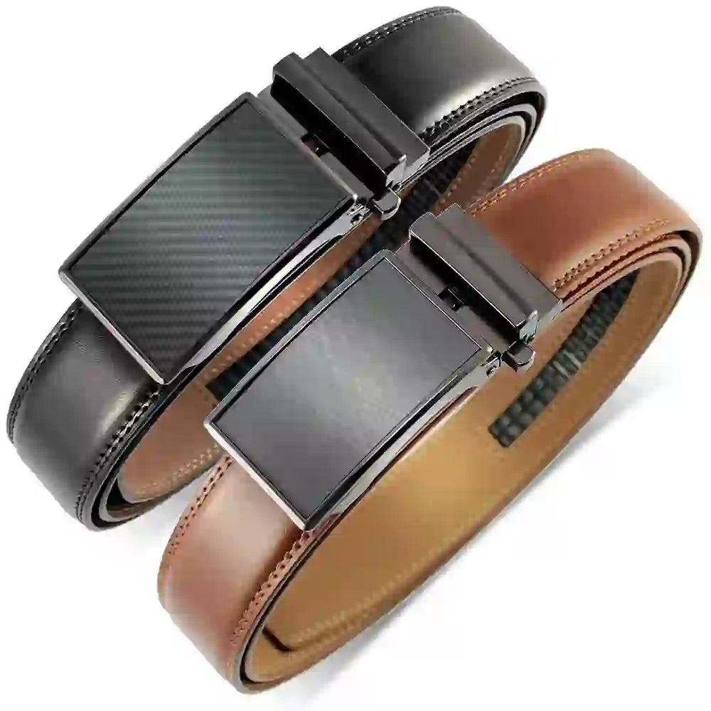 Men's Leather Belt Automatic Genuine Leather Belts Belt Male Leisure F