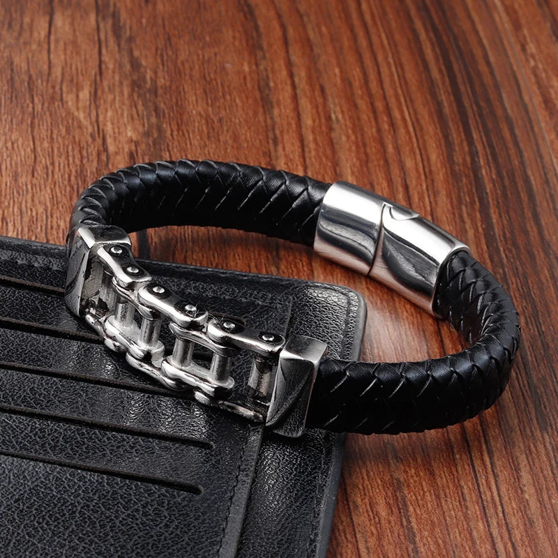 Men’s Leather Bracelet | Luxury Fashion Accessory | Stylish Gift Jewelry