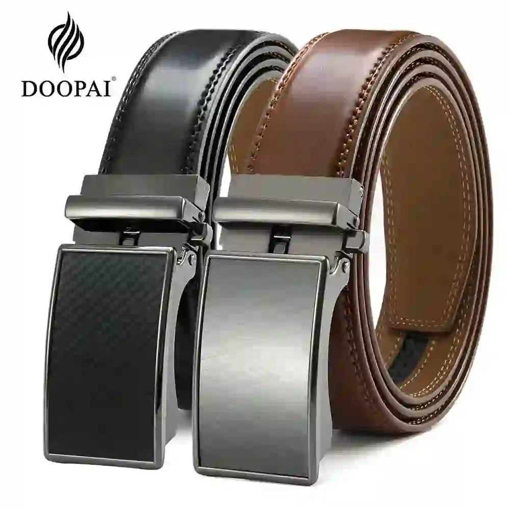 Men's Leather Belt Automatic Genuine Leather Belts Belt Male Leisure F