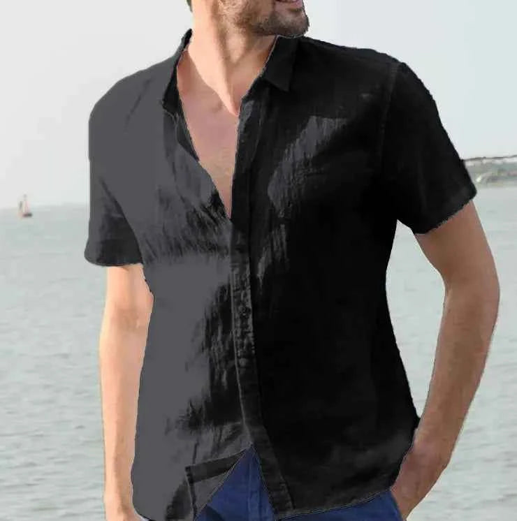 Mens Short Sleeve Button Up Shirt Top Casual White Summer Shirt Oversize Boys Tops Cotton Streetwear Xxxl Xxxxl Shirts for Men