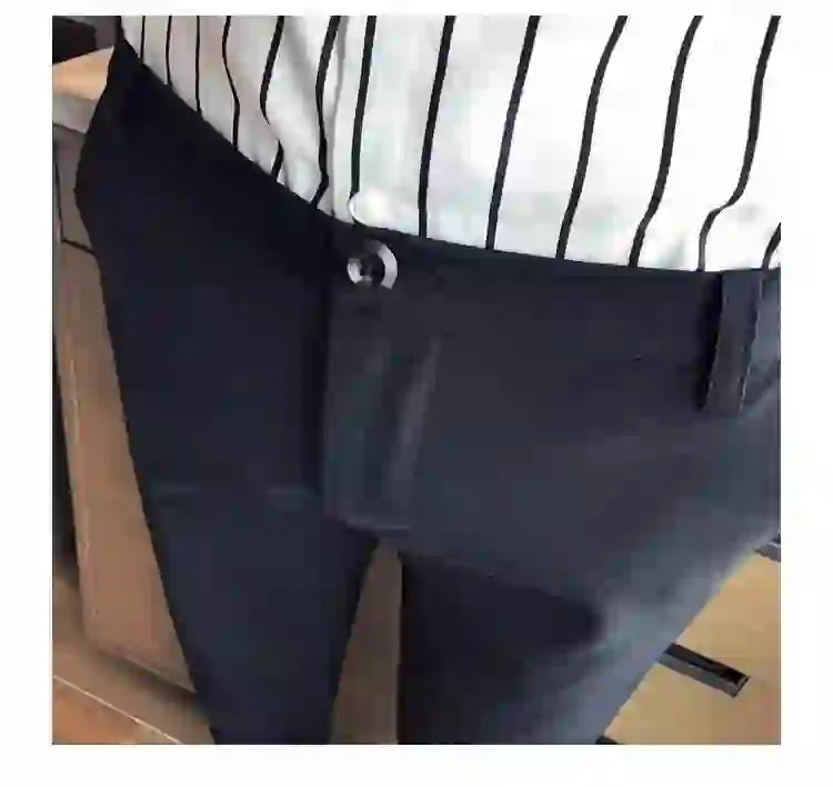 Nya Casual Vita Herrbyxor Niopunktsbyxor Smal Fötter Andningsbara