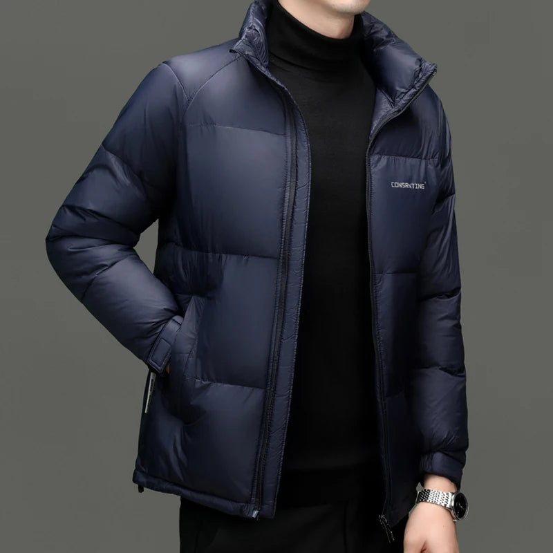 Top Grade Designer New Brand Men Parka Jacket Casual Fashion Hooded Pu