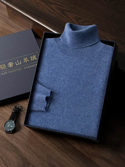 Cashmere Turtleneck Sweater | Men’s Cashmere Pullover | Casual Knitwear