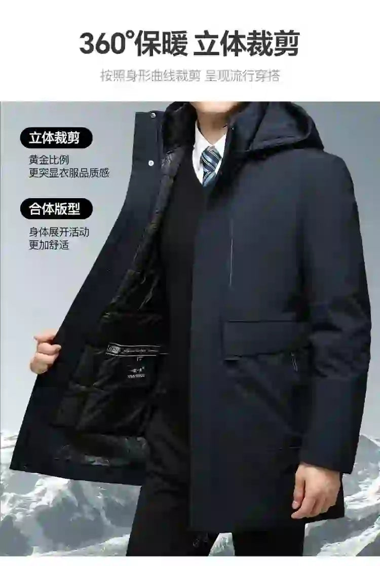 Men's Hooded Jackets Casual Outwear Long Parkas Men New Autumn Winter