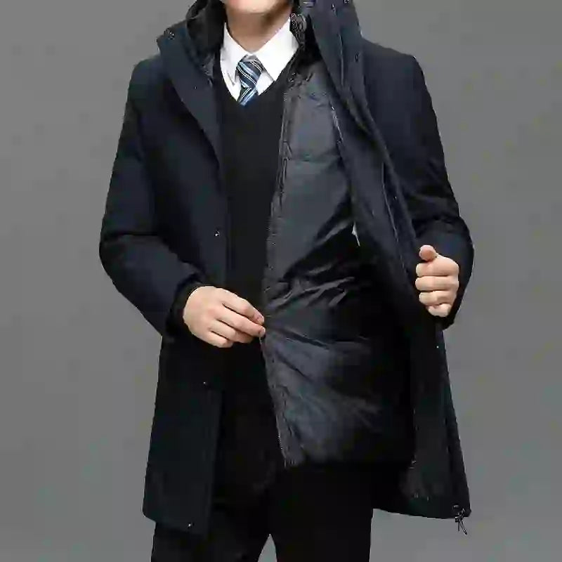 Men's Hooded Jackets Casual Outwear Long Parkas Men New Autumn Winter