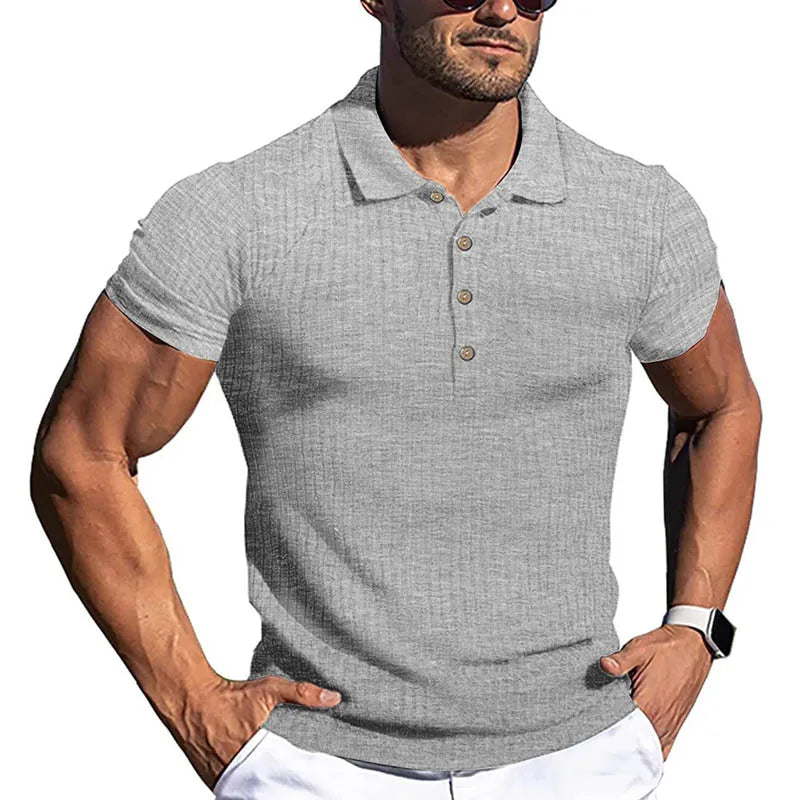 Men's Polo Shirts Summer Casual Short Sleeve Knitted Men's Shirts Polo