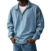 ‌Mens Loose Fit Casual Hoodie Long Sleeve Lapel Zip Up Light Blue Cotton Breathable Streetwear Stylish Top