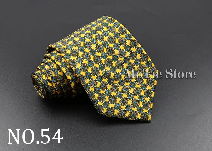 Men's Fashion Silk Tie 7. Soft Novelty Tie Blue Green Orange Color Tie