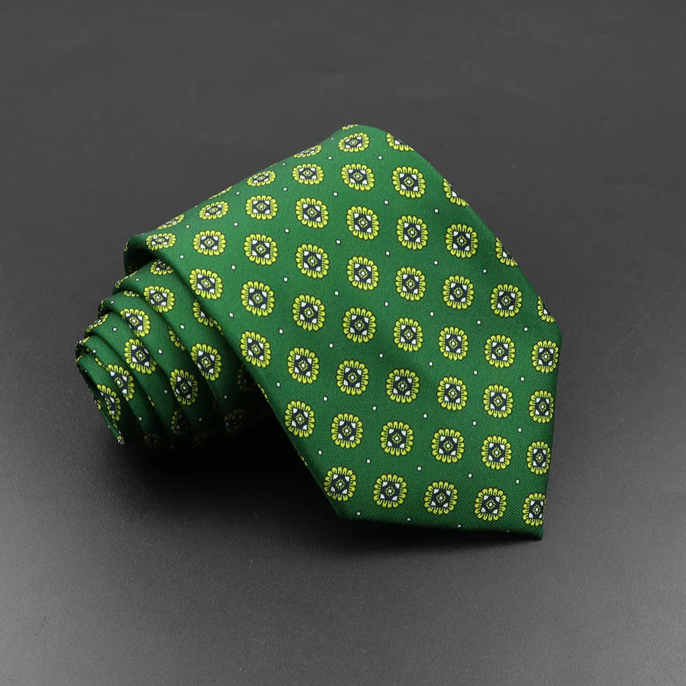Men's Fashion Silk Tie 7. Soft Novelty Tie Blue Green Orange Color Tie