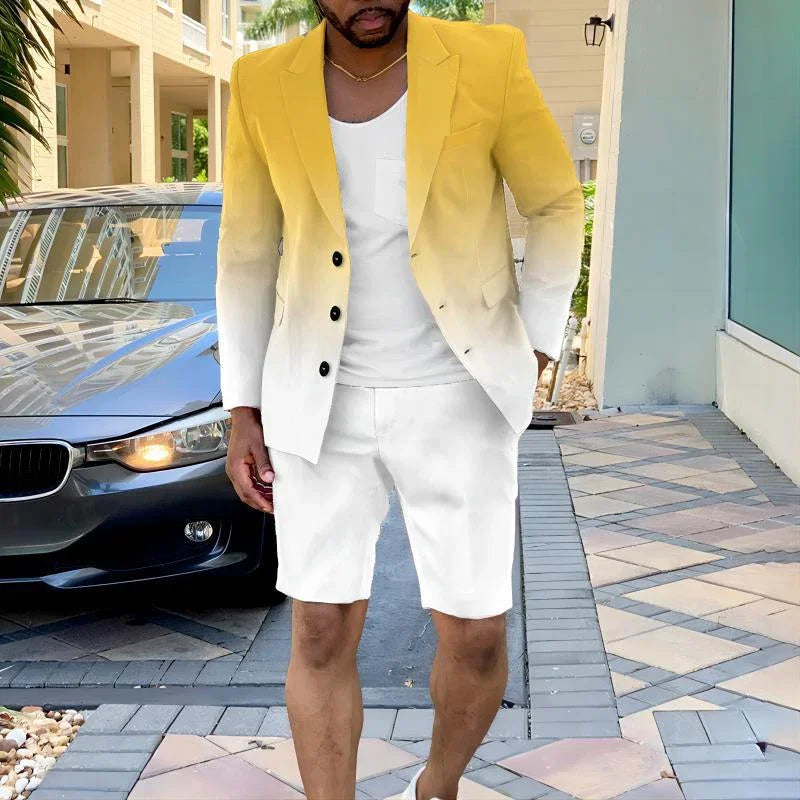 Men’s Summer Suit Set | Business Casual Outfit | Two Piece Shorts Set