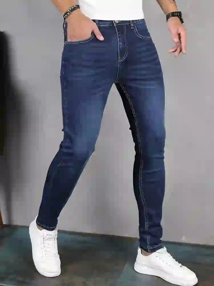 2025 Men's Slim Fit Classic Skinny Jeans Casual Street Style Comfortab