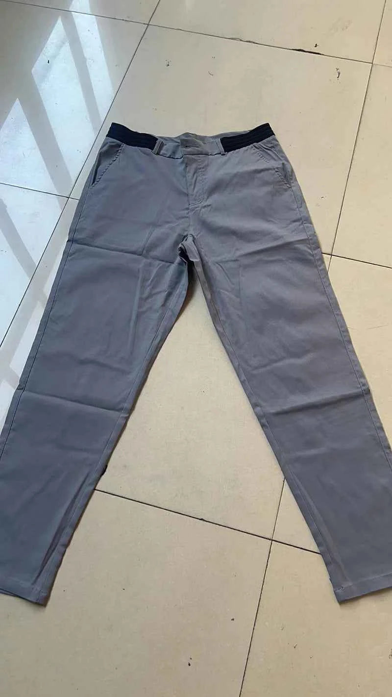 New Men's Casual Work Pants Business Cotton Trousers Spring Autumn Solid Color Pants Elegant Slim Fit Versatile Long Pants Male