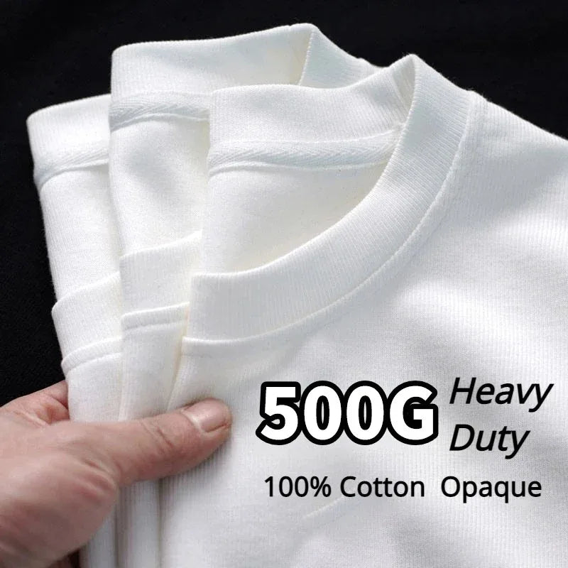 Heavy Cotton T-Shirt | Thick White Tee | Men’s Casual Top