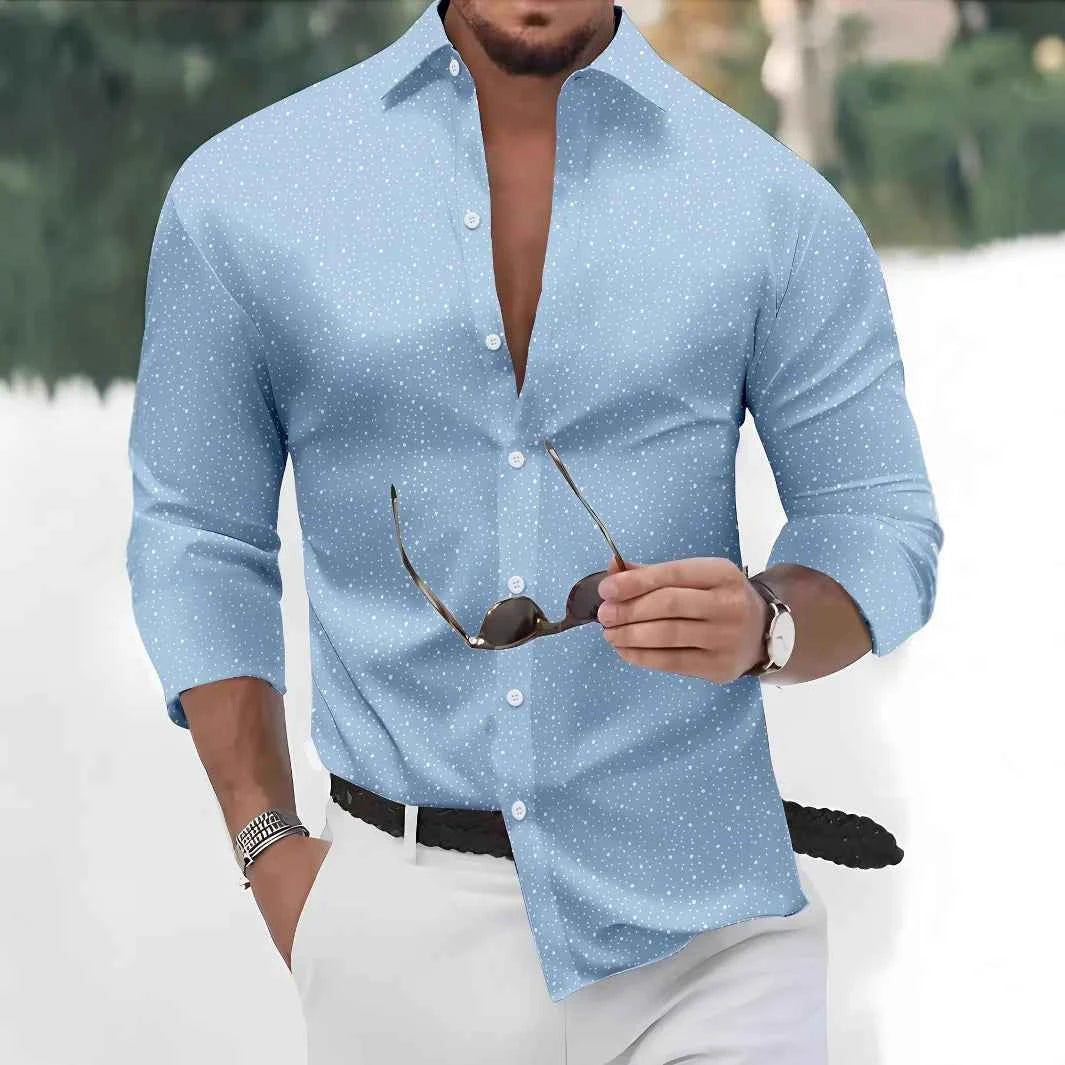 European and American men's shirts - Trendy sport and casual fashion - Decorated with gold printing - Casual wear style - Long s