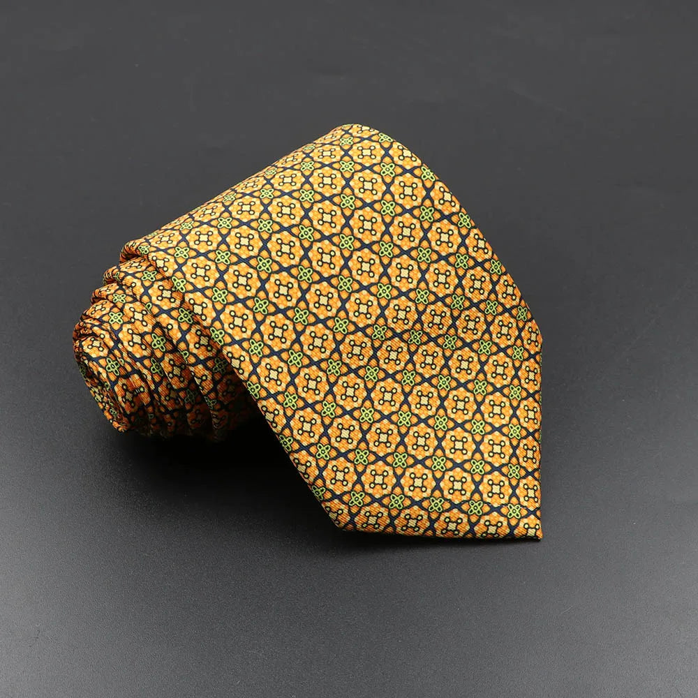 Men's Fashion Silk Tie 7. Soft Novelty Tie Blue Green Orange Color Tie