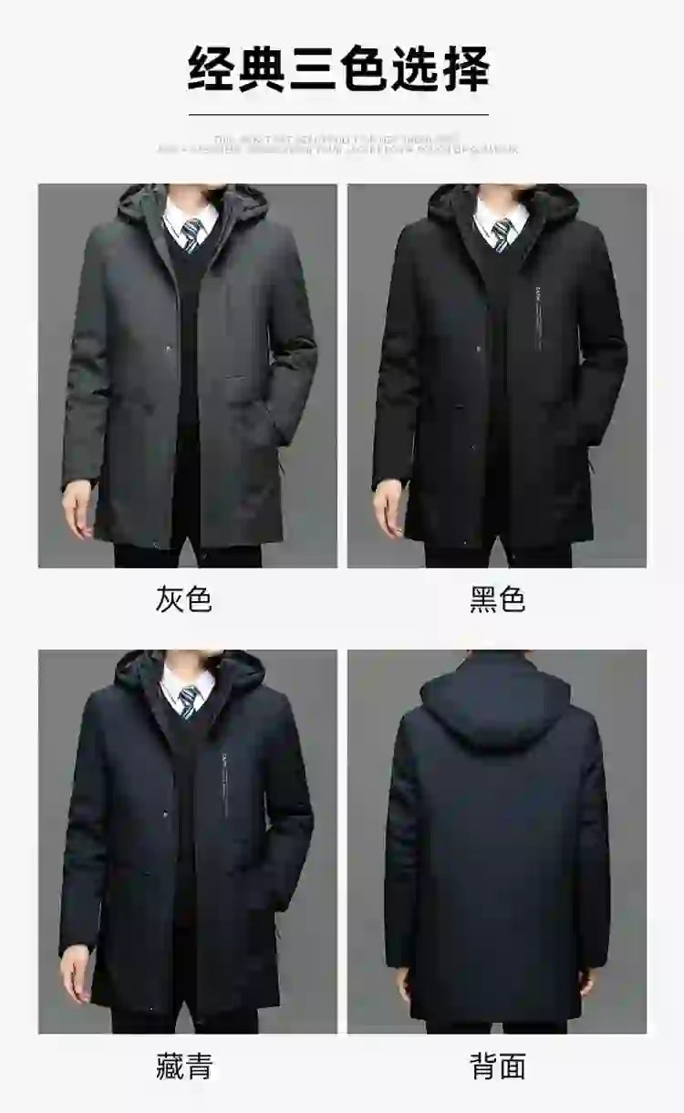 Men's Hooded Jackets Casual Outwear Long Parkas Men New Autumn Winter