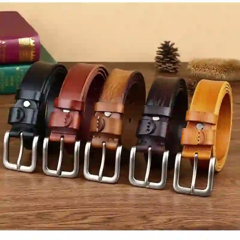 Men's belts Top Cowhide Full Match Casual Jeans Vintage Luxury High Qu