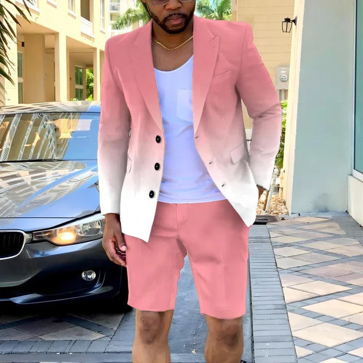 Men’s Summer Suit Set | Business Casual Outfit | Two Piece Shorts Set