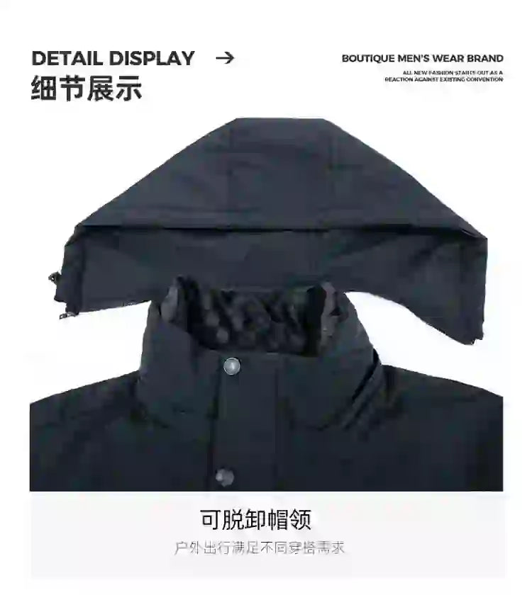 Men's Hooded Jackets Casual Outwear Long Parkas Men New Autumn Winter