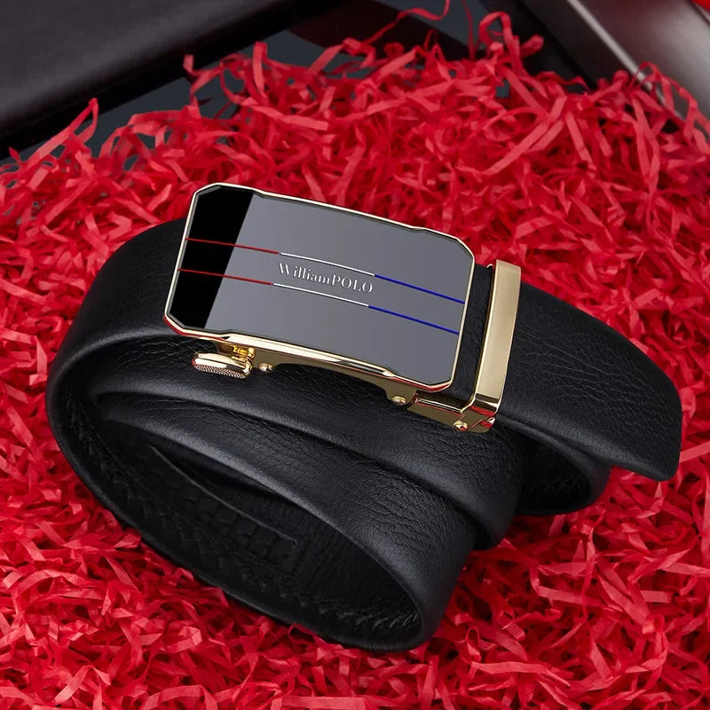 Men's belt automatic buckle Leather  Automatic buckle men's leather belt Fashion gift cowhide business casual