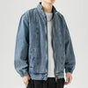 Men's Denim Jacket Biker Aesthetic Zip V Male Jean Coats Motorcycle Designer Winter 2024 Original Menswear New in Joker Fashion