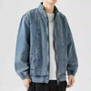 Men's Denim Jacket Biker Aesthetic Zip V Male Jean Coats Motorcycle Designer Winter 2024 Original Menswear New in Joker Fashion