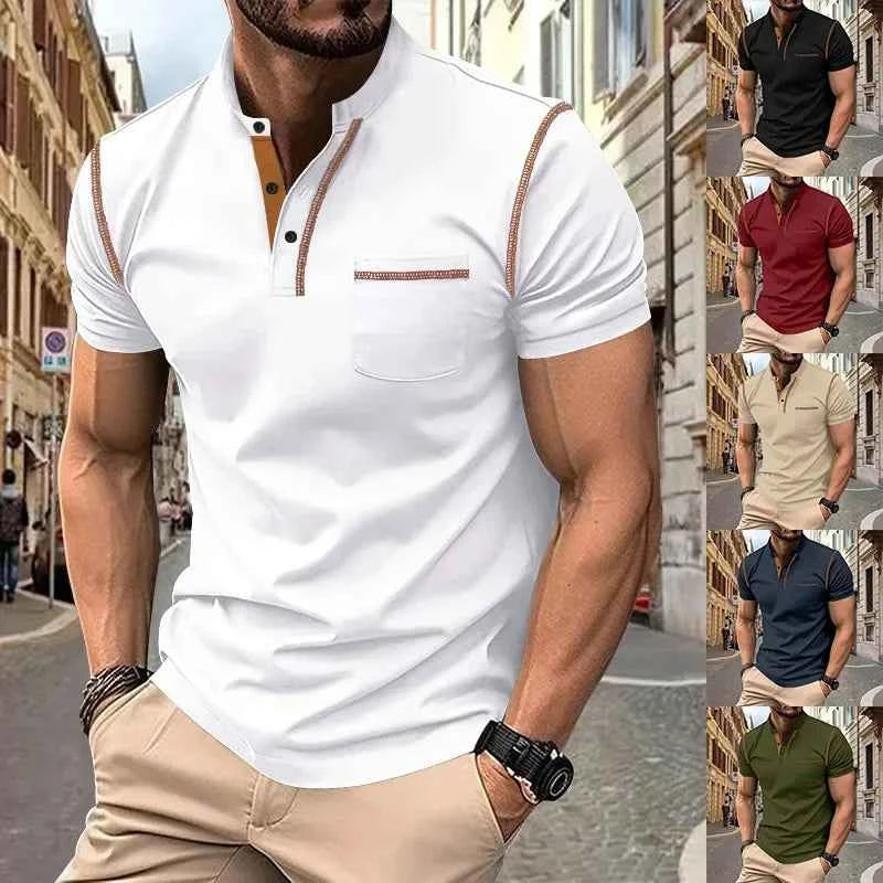 Summer Fashion Casual Short-sleeved Polo Shirt for Men Polo Simple Breathable Comfortable Top for Men Mens T Shirts