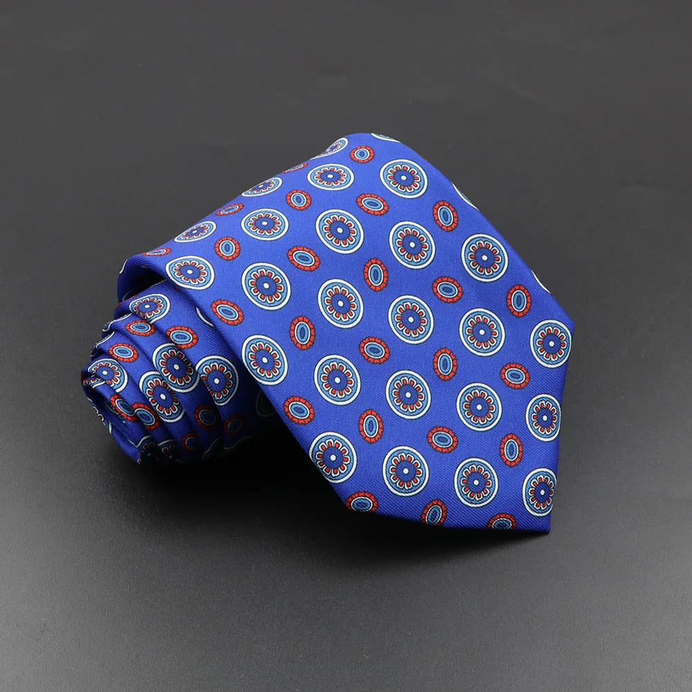 Men's Fashion Silk Tie 7. Soft Novelty Tie Blue Green Orange Color Tie