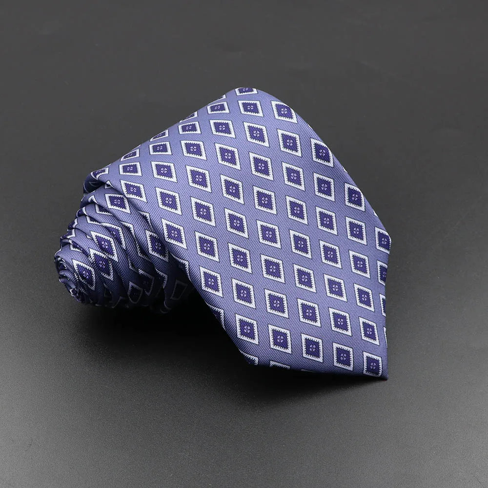 Men's Fashion Silk Tie 7. Soft Novelty Tie Blue Green Orange Color Tie