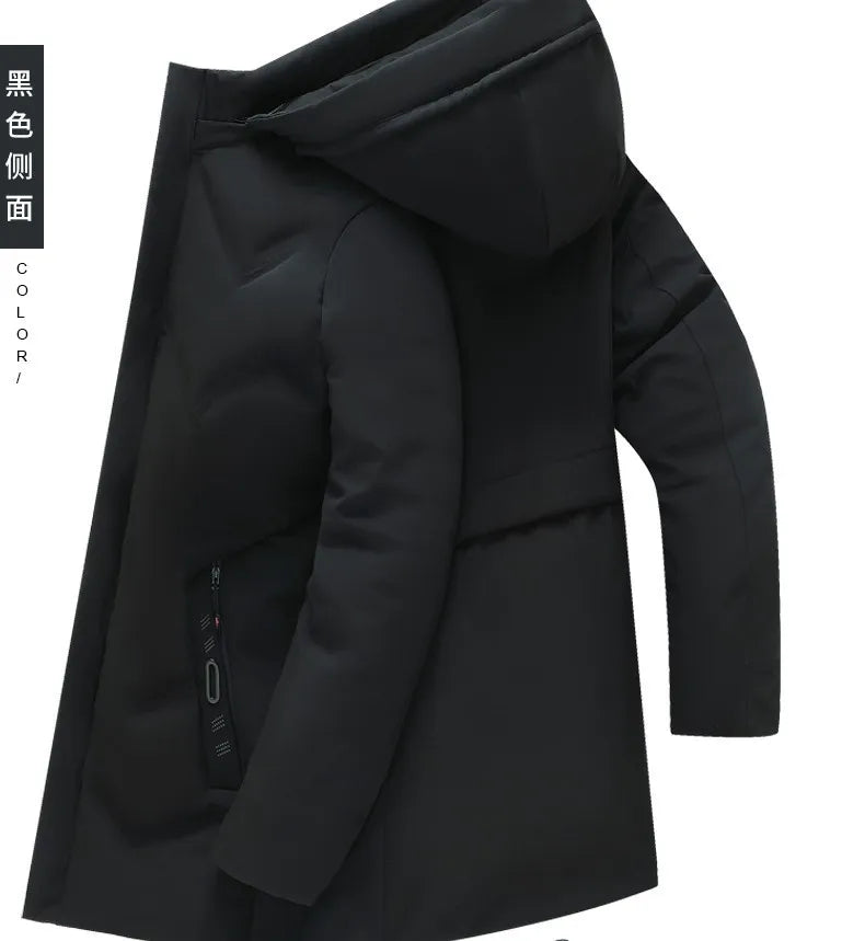 Top Grade Designer New Brand Men Parka Jacket Casual Fashion Hooded Pu