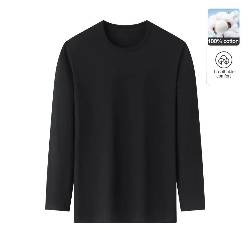 Toppkvalitet 100 % bomull Modemärke Enfärgade rundhalsade T-shirts Nya M