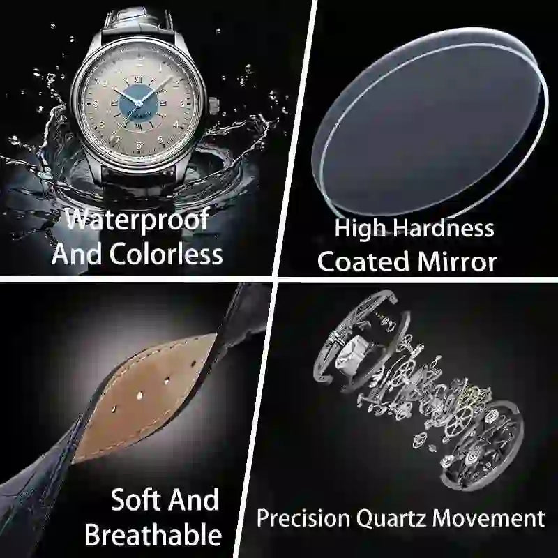 Top Brand Man Wristwatch Luxury Business Waterproof Men Watch For Men Quartz Clock Leather Men's Watches reloj Handsome 2025 New