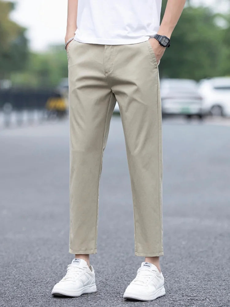 Men's Clothes Spring Summer Thin Casual Pants Men Slim Fashion Stretch