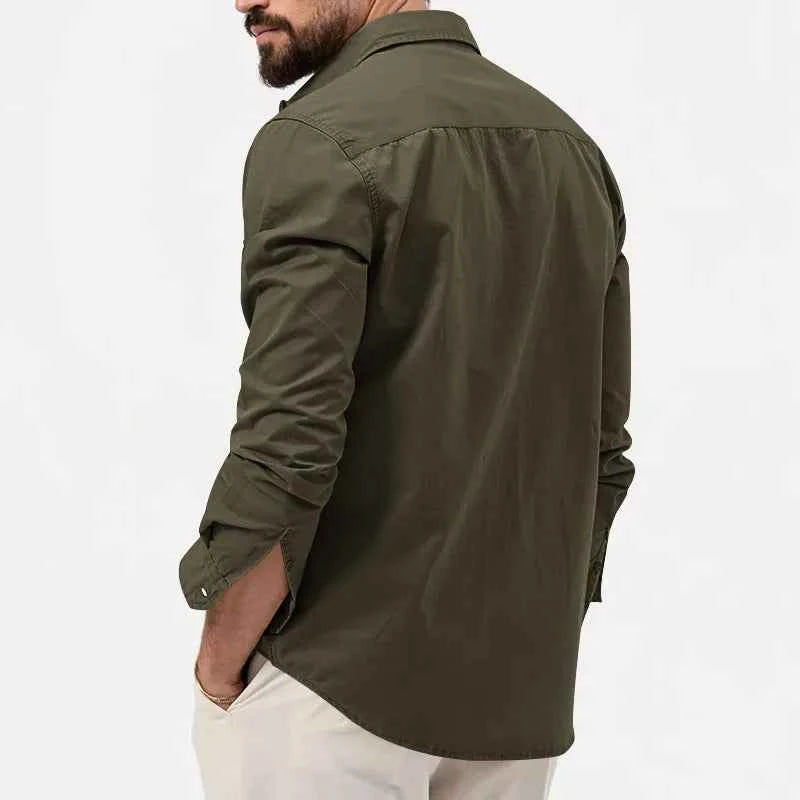 Men Shirt Mens Business Casual Shirts 2020 New Arrival Men Famous Brand Clothing Army Green Long Sleeve Camisa Masculina
