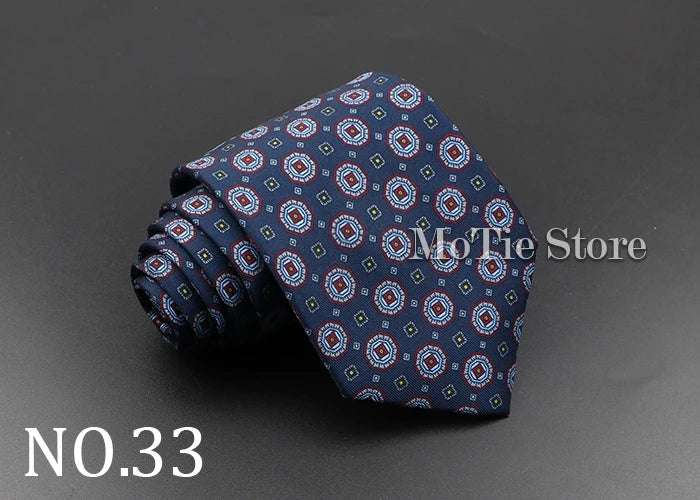 Men's Fashion Silk Tie 7. Soft Novelty Tie Blue Green Orange Color Tie