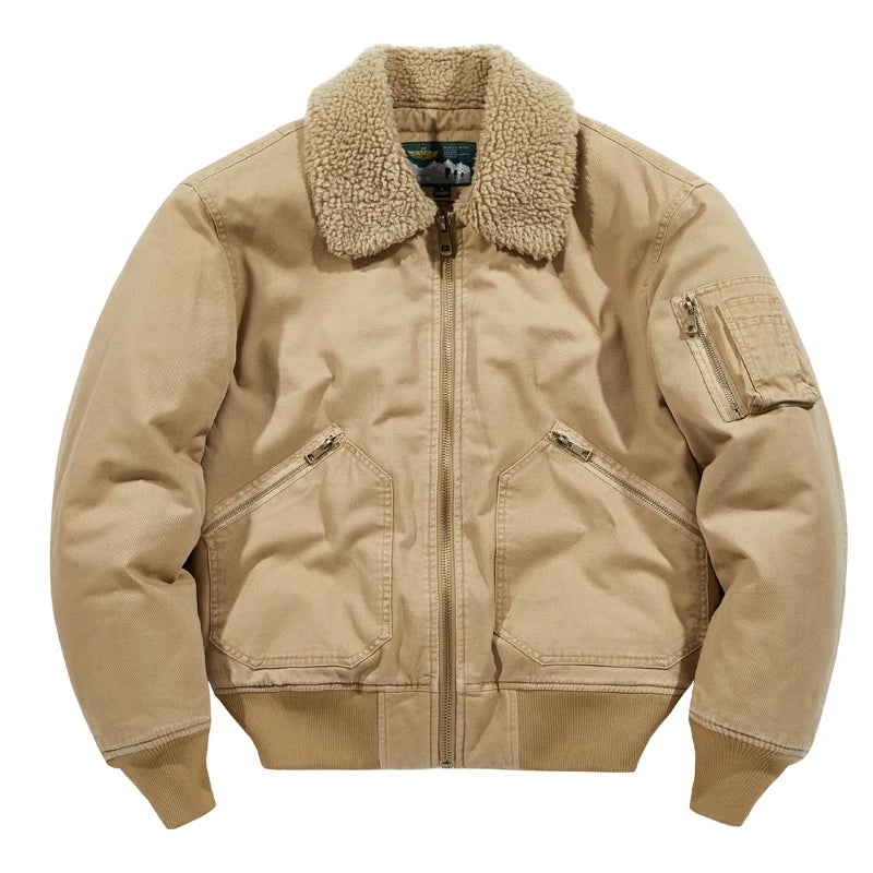 Fleece Bomber Coats Military Outdoor Cotton-Padded Windbreakers Men Clothing Men's Thicken Parkas Warm Winter Jacket Cashmere