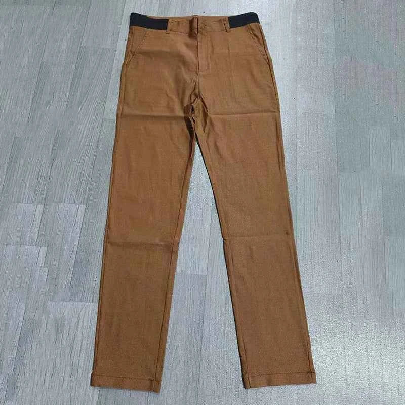 New Men's Casual Work Pants Business Cotton Trousers Spring Autumn Solid Color Pants Elegant Slim Fit Versatile Long Pants Male